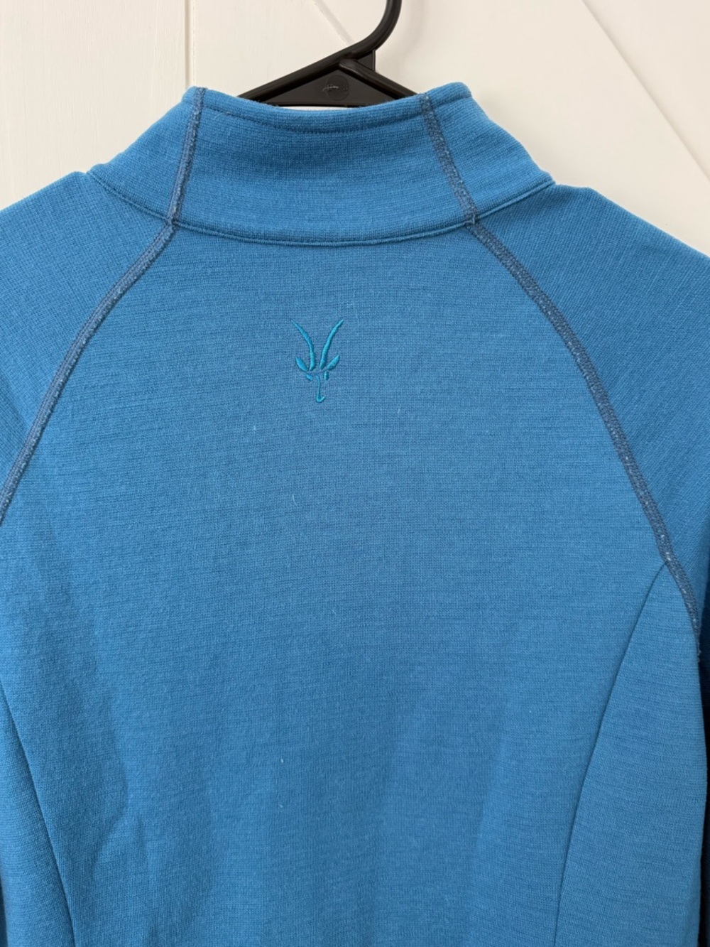 USA Ibex Full Zip 100% Merino Wool Cardigan Sweater Jacket Blue Athletic L - Picture 5 of 16